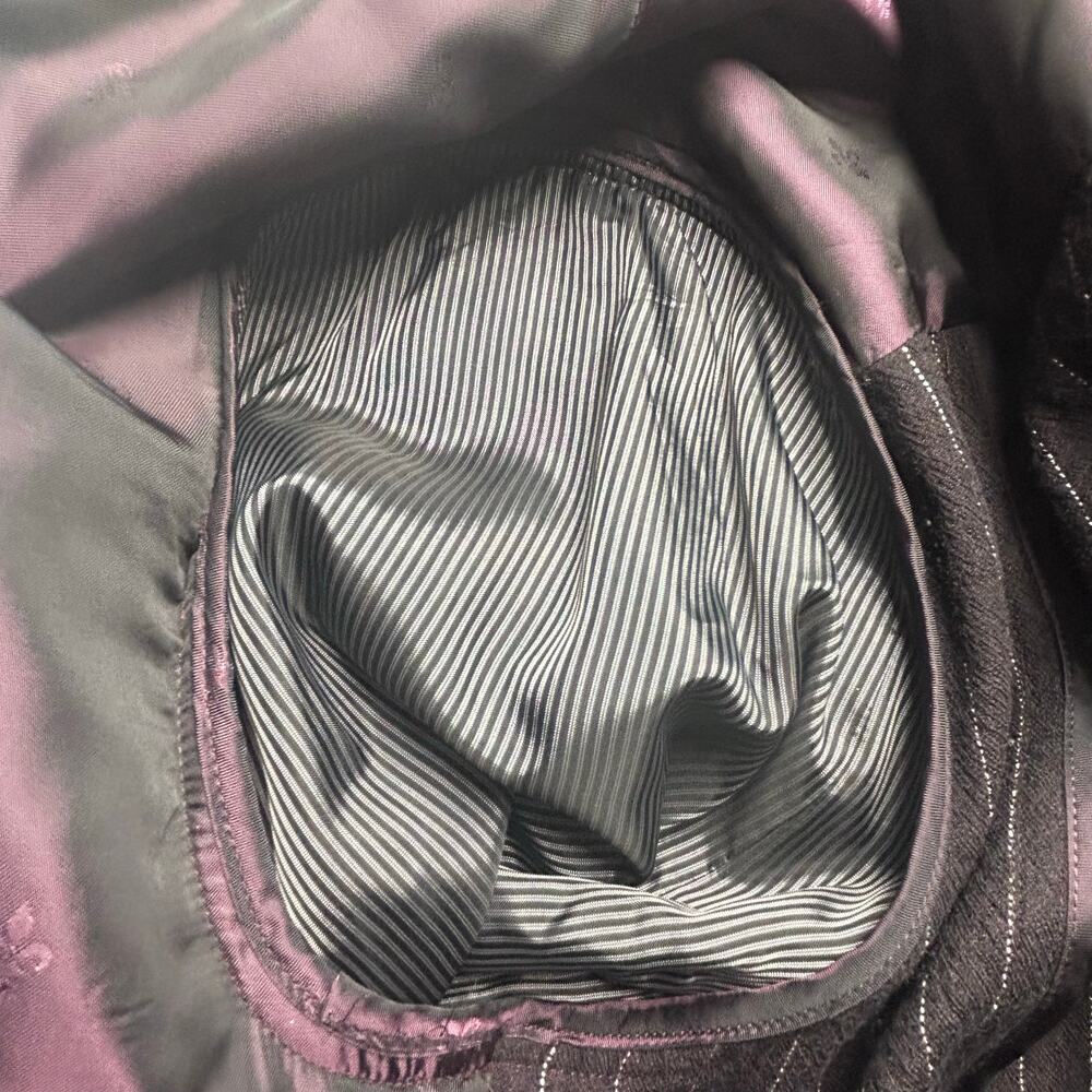John Varvatos dark plum white striped dress trucker jacket size EU 48 (*US M) - Picture 5 of 14